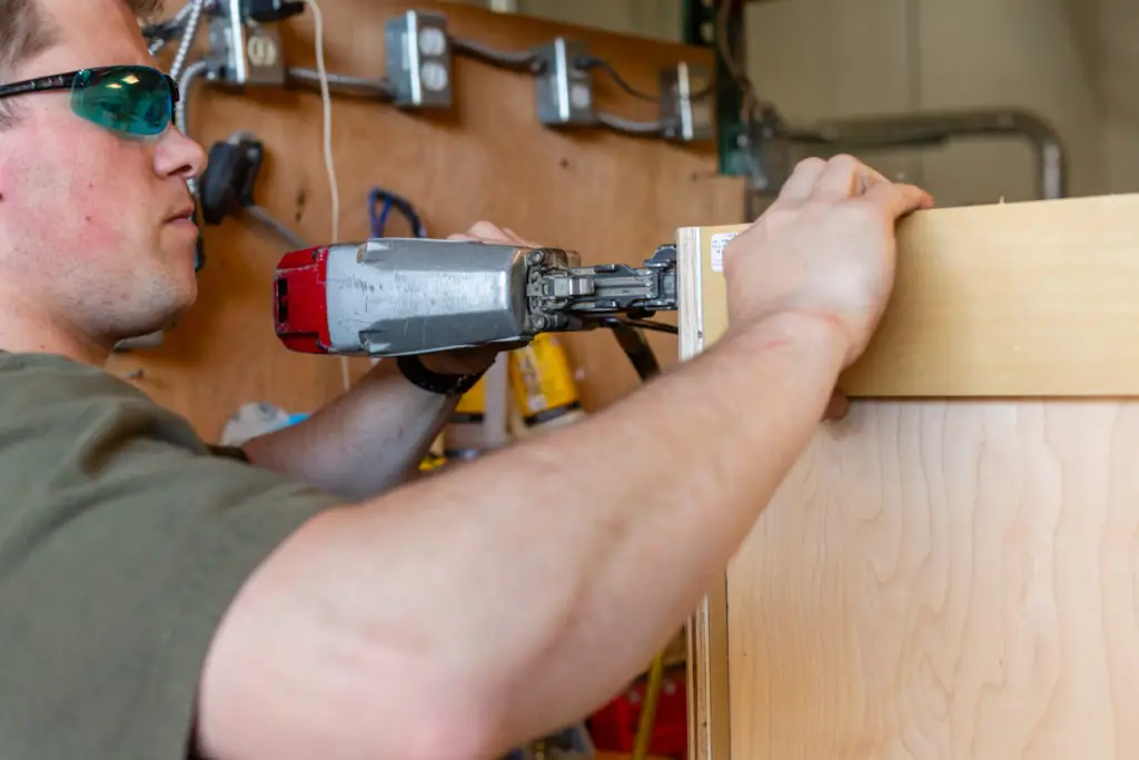 Finish carpentry work in progress in the TLC Home Solutions shop